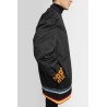 bomber jacket with striped ribbing