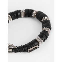 leather and silver bracelet