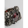 4 tiger ring with dark red stone