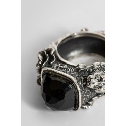 corsair silver ring with onyx stone