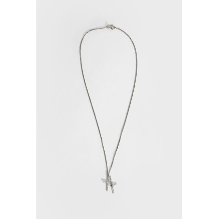 double cross small skull necklace