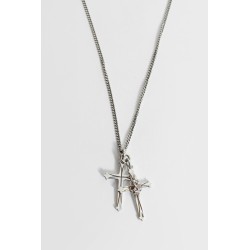 double cross small skull necklace