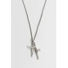 double cross small skull necklace