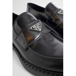 brushed leather loafers