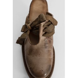 nubuck stone waxed bow mules