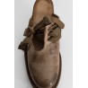 nubuck stone waxed bow mules