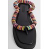 beaded leather flip flops