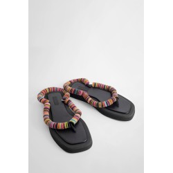 beaded leather flip flops