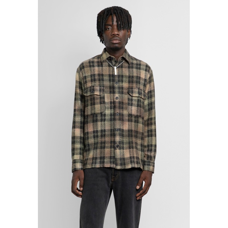 wool and cashmere check shirt