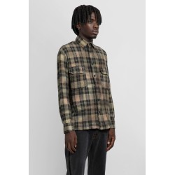 wool and cashmere check shirt