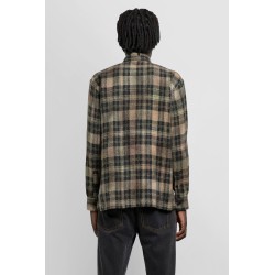 wool and cashmere check shirt