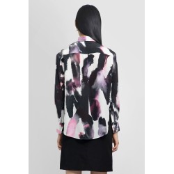 watercolour graffiti silk shirt