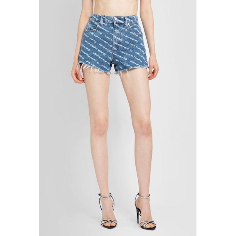 denim bite logo shorts