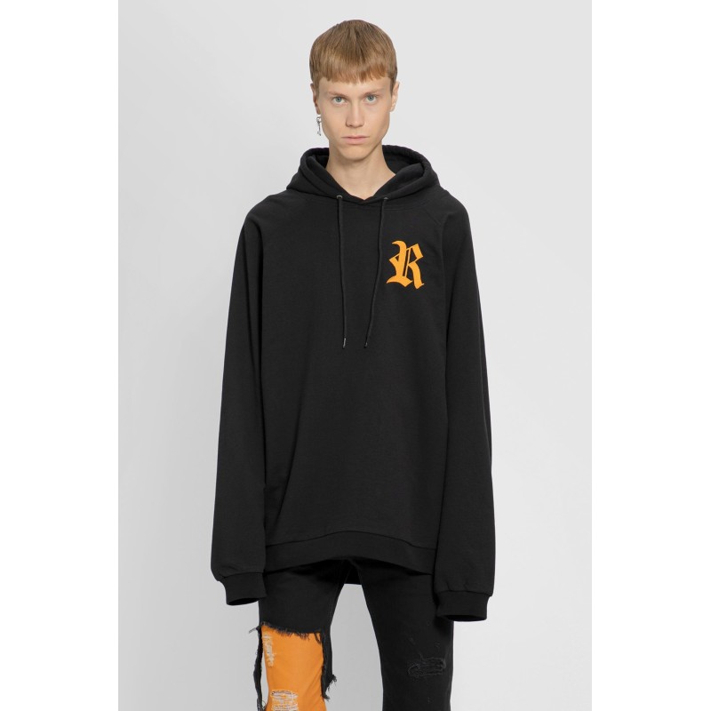 oversized r embroidery hoodie