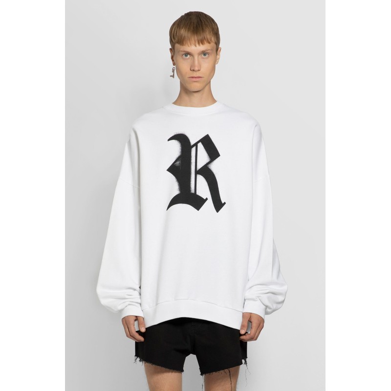 oversized r print crewneck sweatshirt