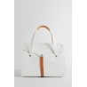 white leather top handle bag