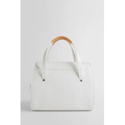 white leather top handle bag