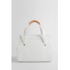 white leather top handle bag