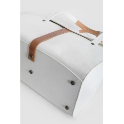 white leather top handle bag