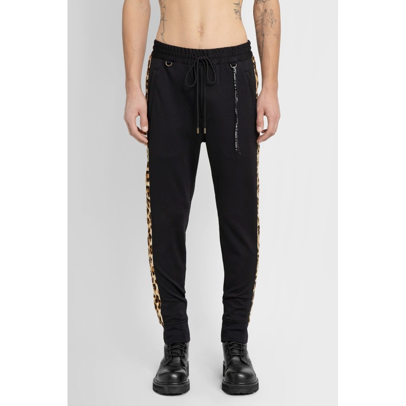 leopard stripe track pants