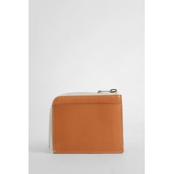 grained leather zip wallet