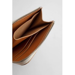 grained leather zip wallet