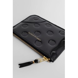 embossed polkadot leather coin purse