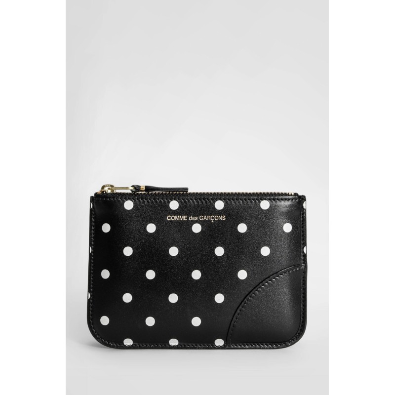 and white polka dots wallet