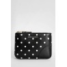 and white polka dots wallet