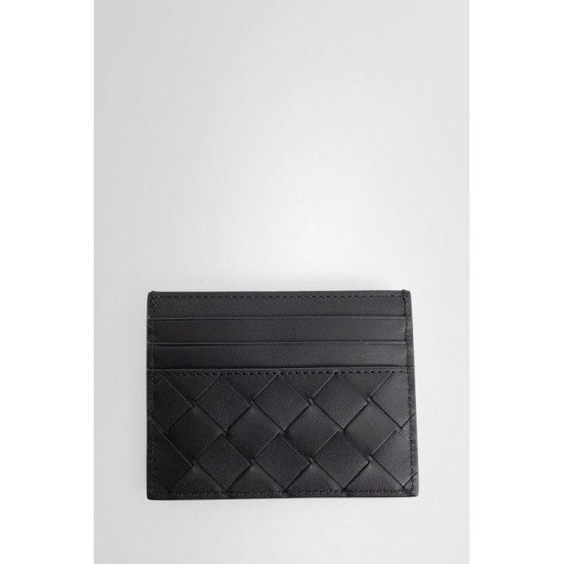 intrecciato leather card holder