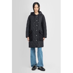 diamond quilted thermoregulated hooded coat