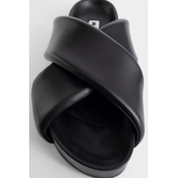 padded leather slides