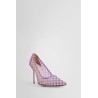 mesh chequered pumps