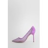 mesh chequered pumps