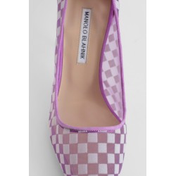 mesh chequered pumps