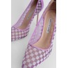 mesh chequered pumps