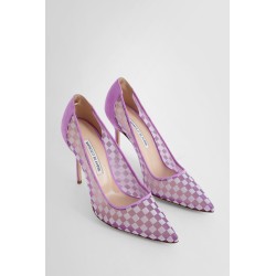 mesh chequered pumps