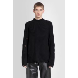 distressed mock neck jumper