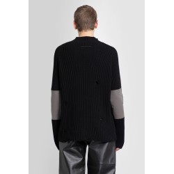 distressed mock neck jumper