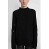 distressed mock neck jumper