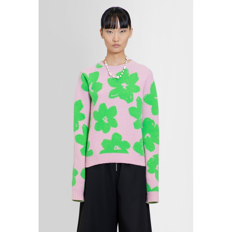 flower graphic virgin wool sweater