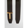 soft grain leather t icon belt