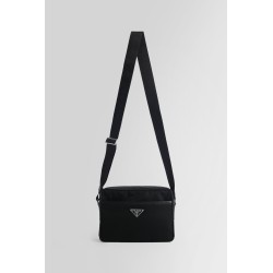 nylon and saffiano leather shoulder bag