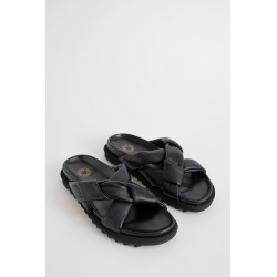 padded leather slides