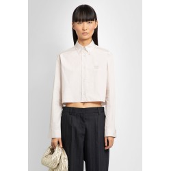 cropped buttondown shirt in cotton poplin