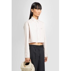 cropped buttondown shirt in cotton poplin