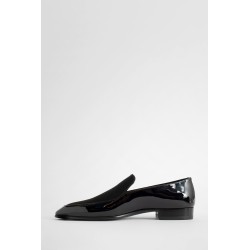 gabriel patent leather and silk satin loafers