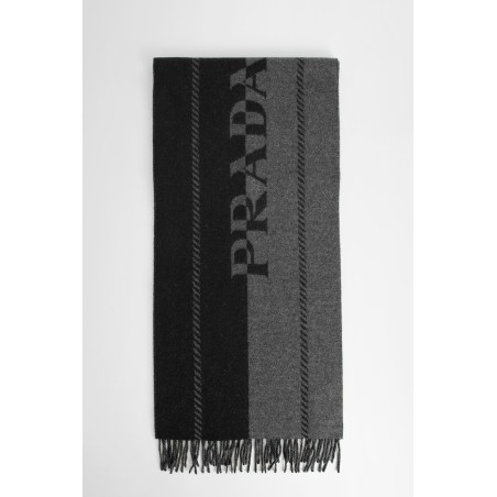 small wool scarf with jacquard logo