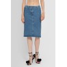 split back denim midi skirt