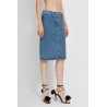 split back denim midi skirt